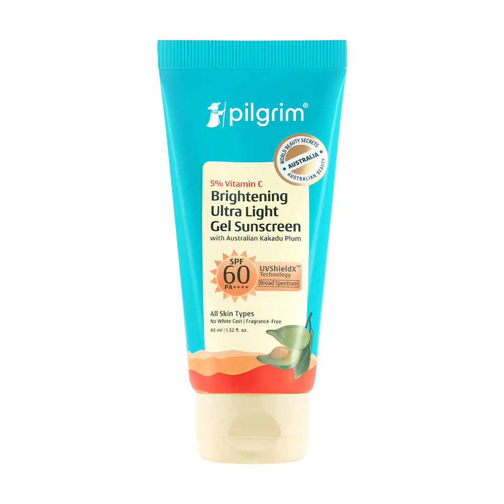 Pilgrim 5% Vitamin C Brightening Ultra Light Gel Sunscreen SPF 60 PA++++ | 45 ML