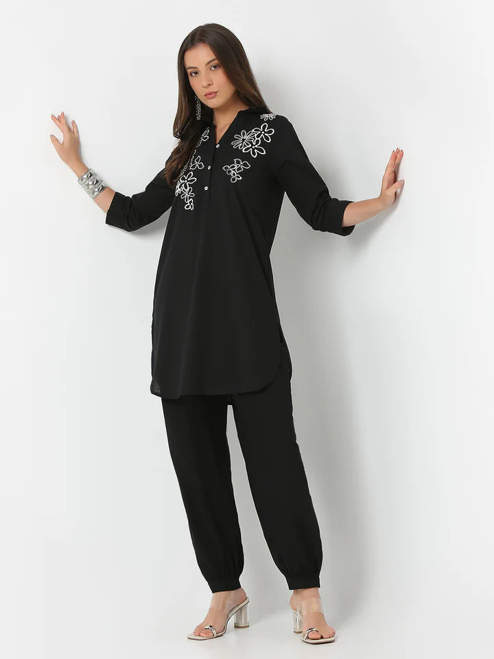 Flare Fit Embroidered Kurta With Pant And Dupatta Set | Ready To Wear