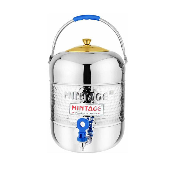 Hammered Steel Water Pot 4L | Matka Water Dispenser- Storage