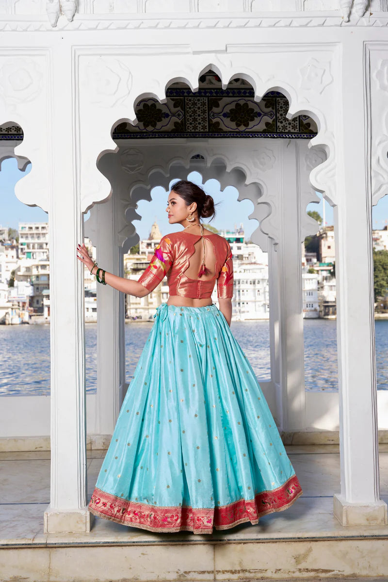 Wedding Wear Lehenga Choli With Zari Waving Work | Ready To Wear