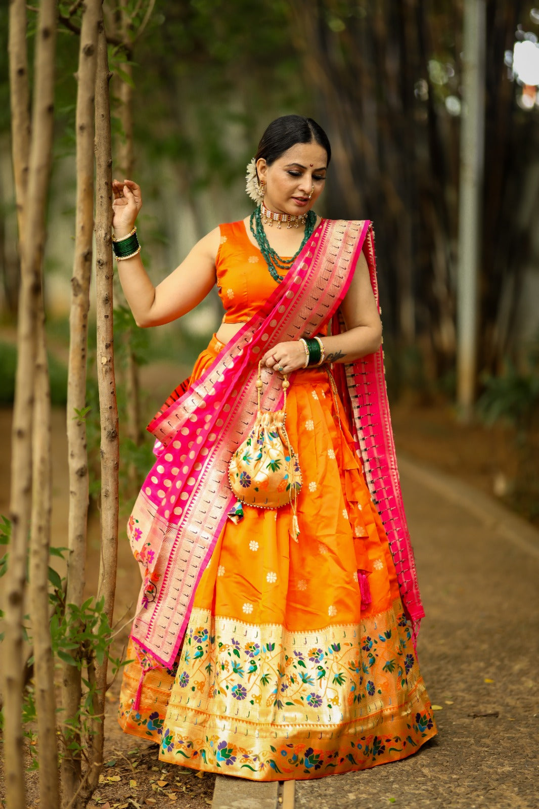 Paithani Lehenga choli Silk Ready to wear - India shopping