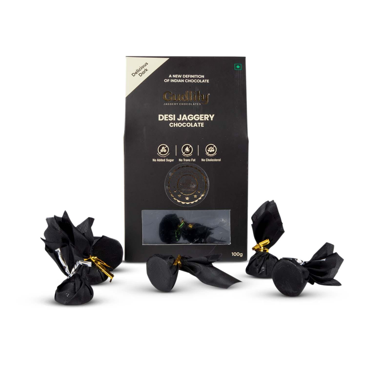 Gudlily Jaggery Chocolates Delicious Dark - 100 Gms