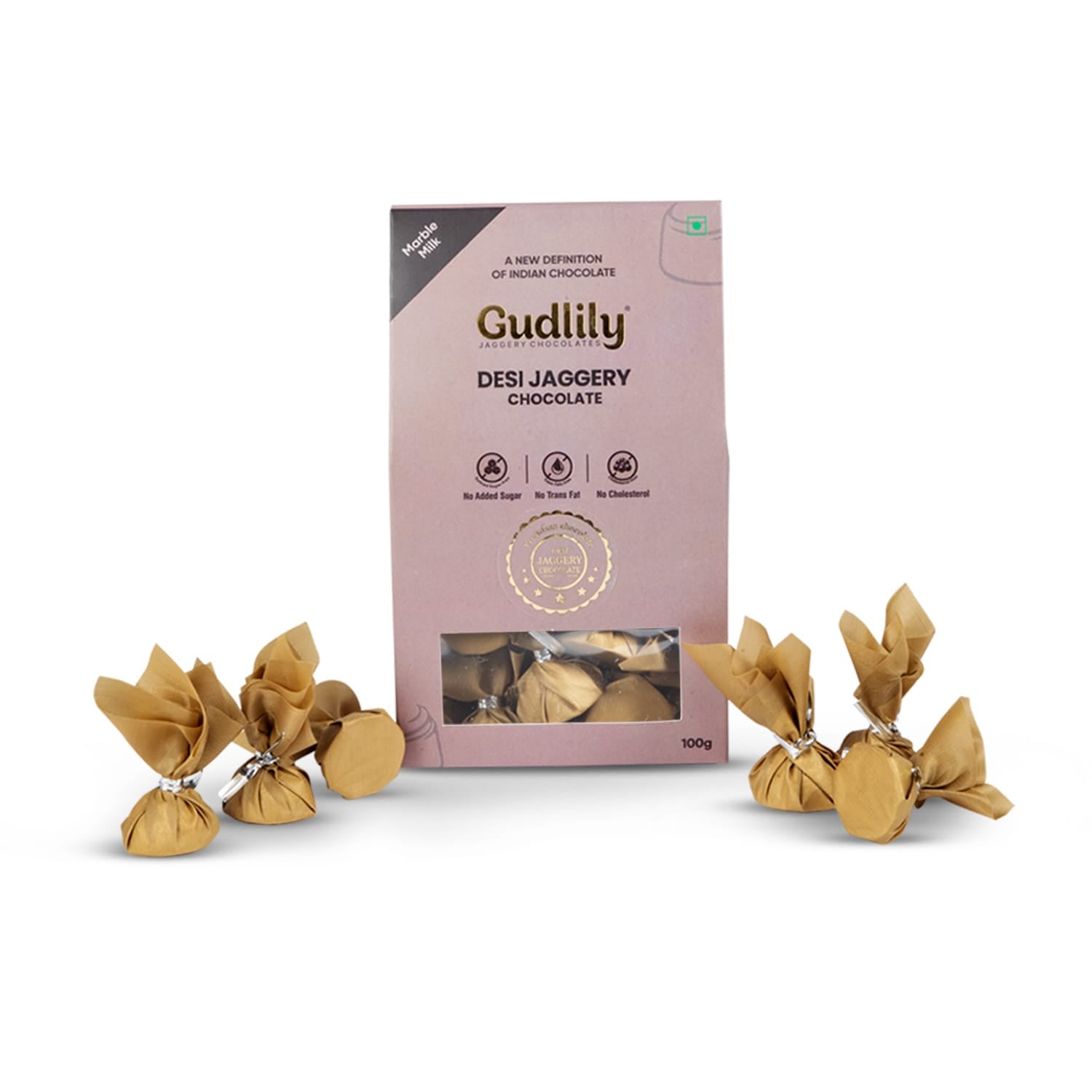 Gudlily Jaggery Chocolates Marbel Milk - 100 Gms