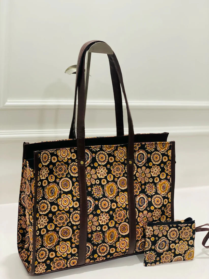 Mandala Bloom Tote Bag With Free Phone Pouch