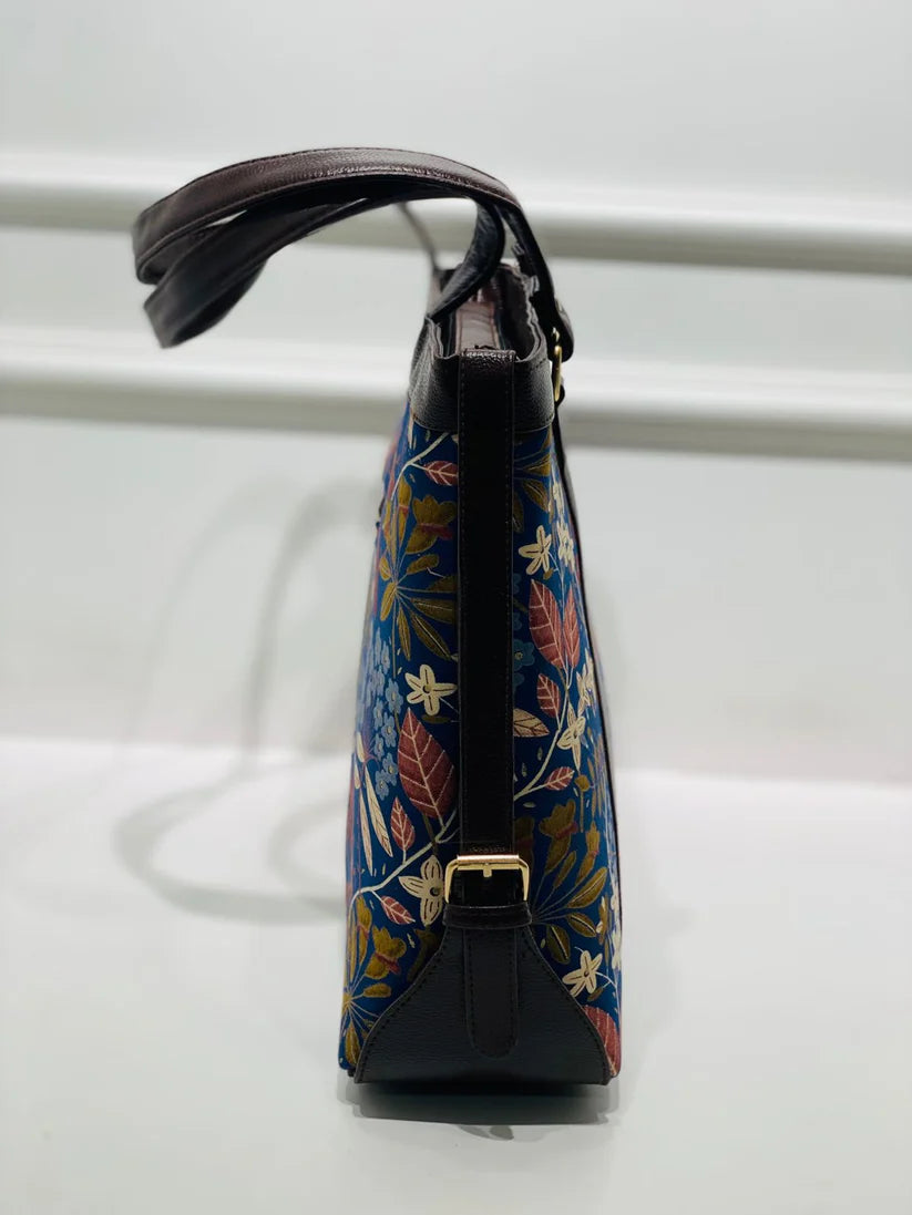 Compartment Floral Print Midnight Bloom Laptop Bag For Women