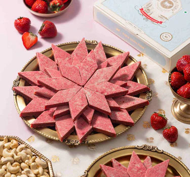 Parsi Dairy Farm White Chocolate Strawberry Kaju Katli - 500 gms