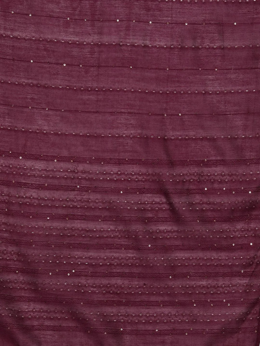 Wine Yoke Design Silk Blend Straight Suit With Dupatta| Ready to wear