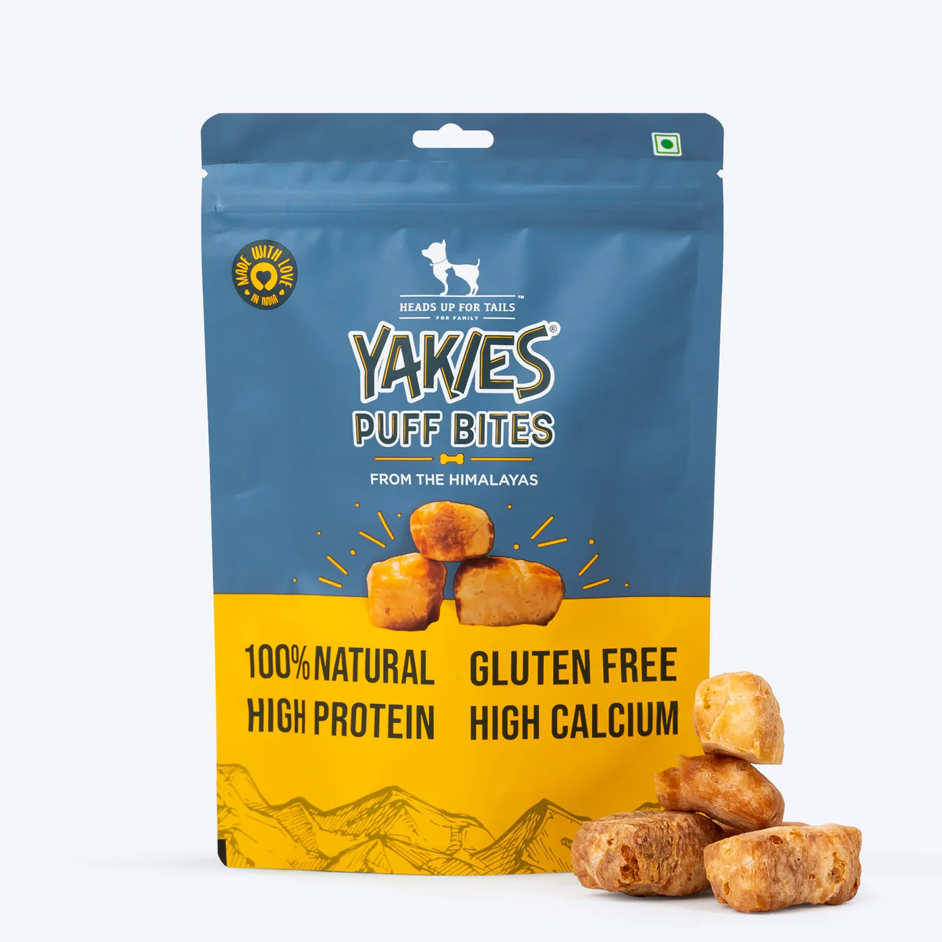 Yakies Puff Bites 100% Natural Gluten Free Dog Treats - 70 gms