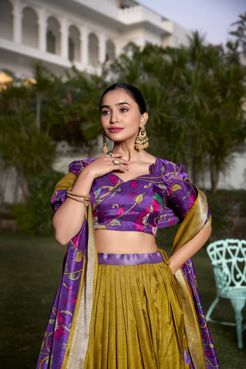 Stylish Lehenga Choli With Zari Weaving Border Work | Ready To Wear