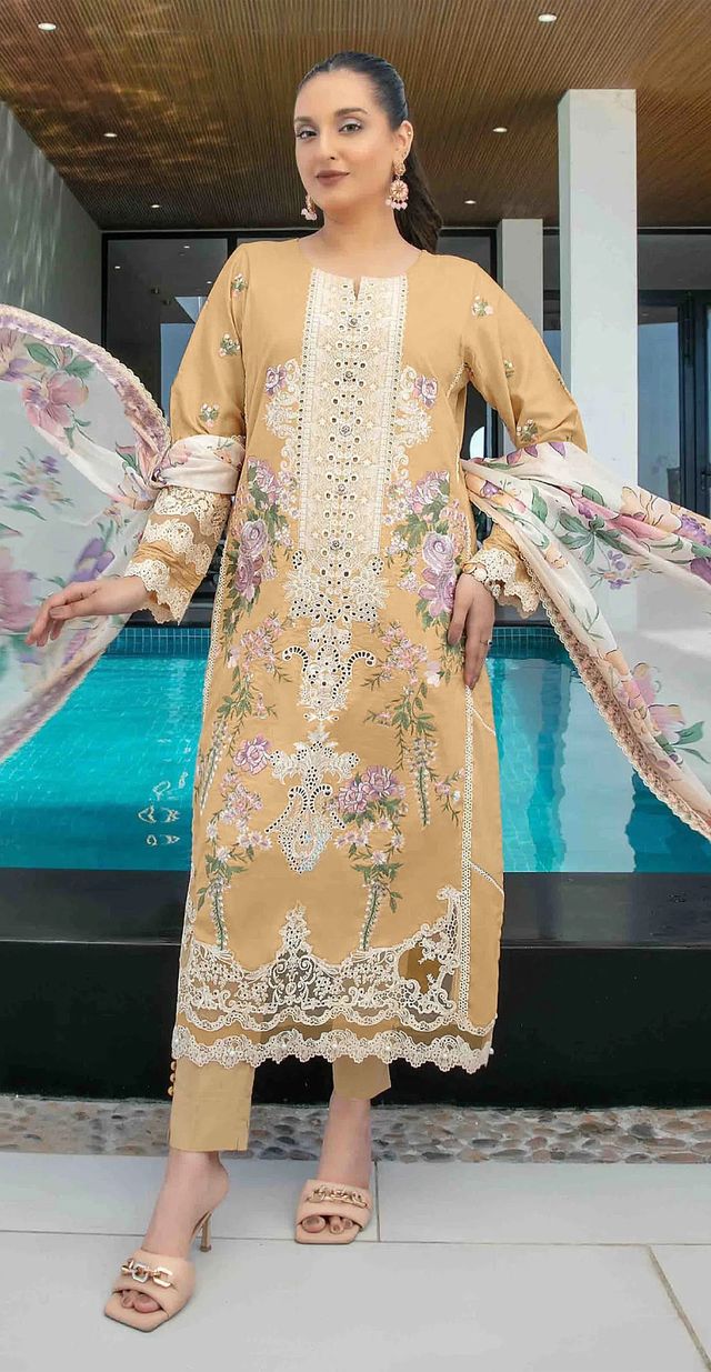 Cotton Suit With Embroidery Work | Ready To Wear