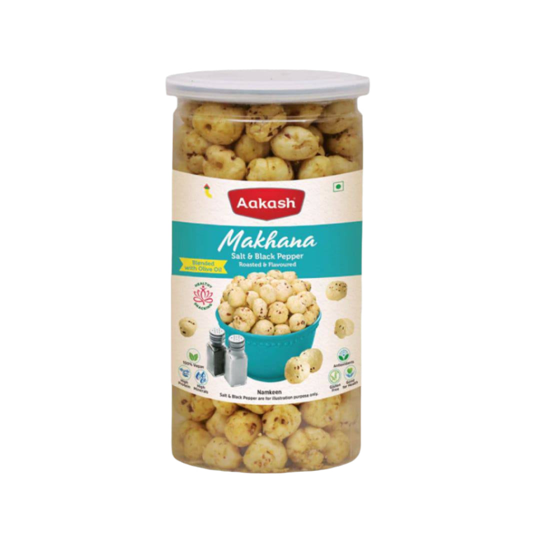 Akash Makhana Salt & Black Pepper Jar - 80 gms - India shopping