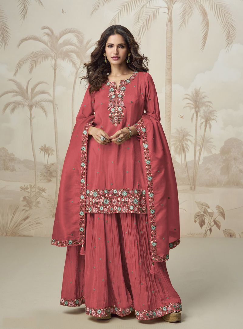 Roman Simar Suit With Embroidery Work | Ready To Wear