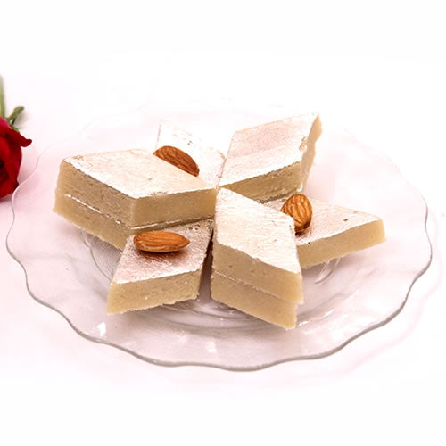 Evergreen Sweet House Badam Burfi 500 gms - India shopping