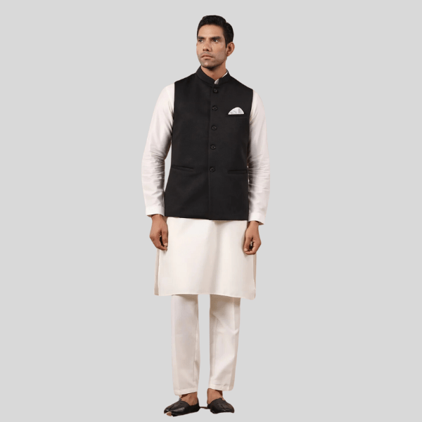Black Color Plain Waist Coat For Men - India shopping