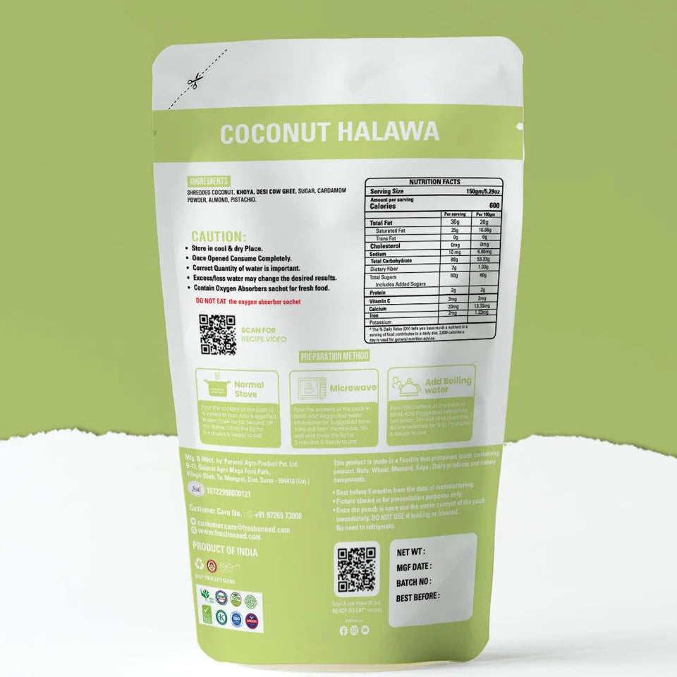 Fresh O Need Coconut Halwa - Ready To Eat 150 gms