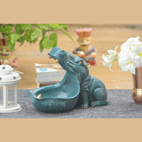 Resin Big Mouth Hippopotamus Showpiece - India shopping