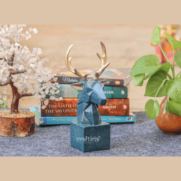 Resin Deer Head Animal -Showpiece - India shopping