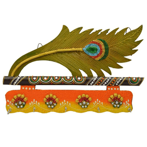 Crafticia Wooden Paper Mache Key Holder with 5 Hooks - India shopping