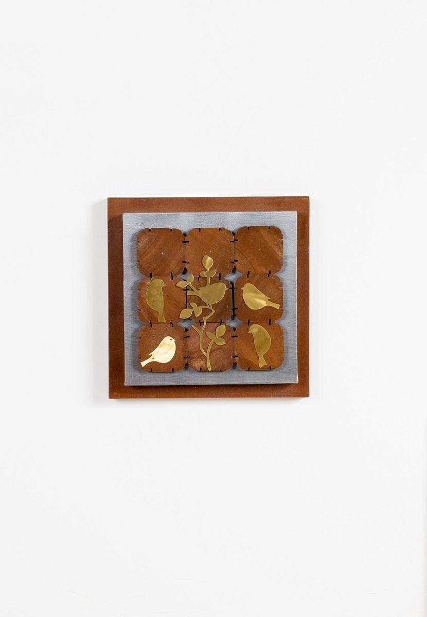 Bird Composition in a Wooden Block - India shopping