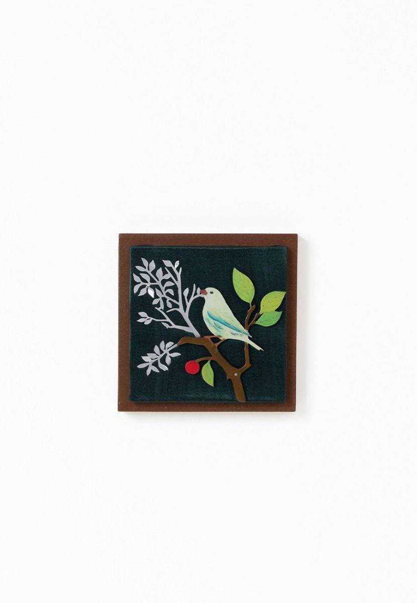 Bottle Green Canary Bird Wall Frame - Aluminum Cutout - India shopping