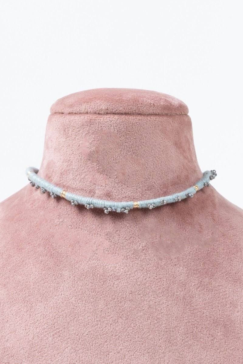 Gray Threads & Beads Choker - India shopping