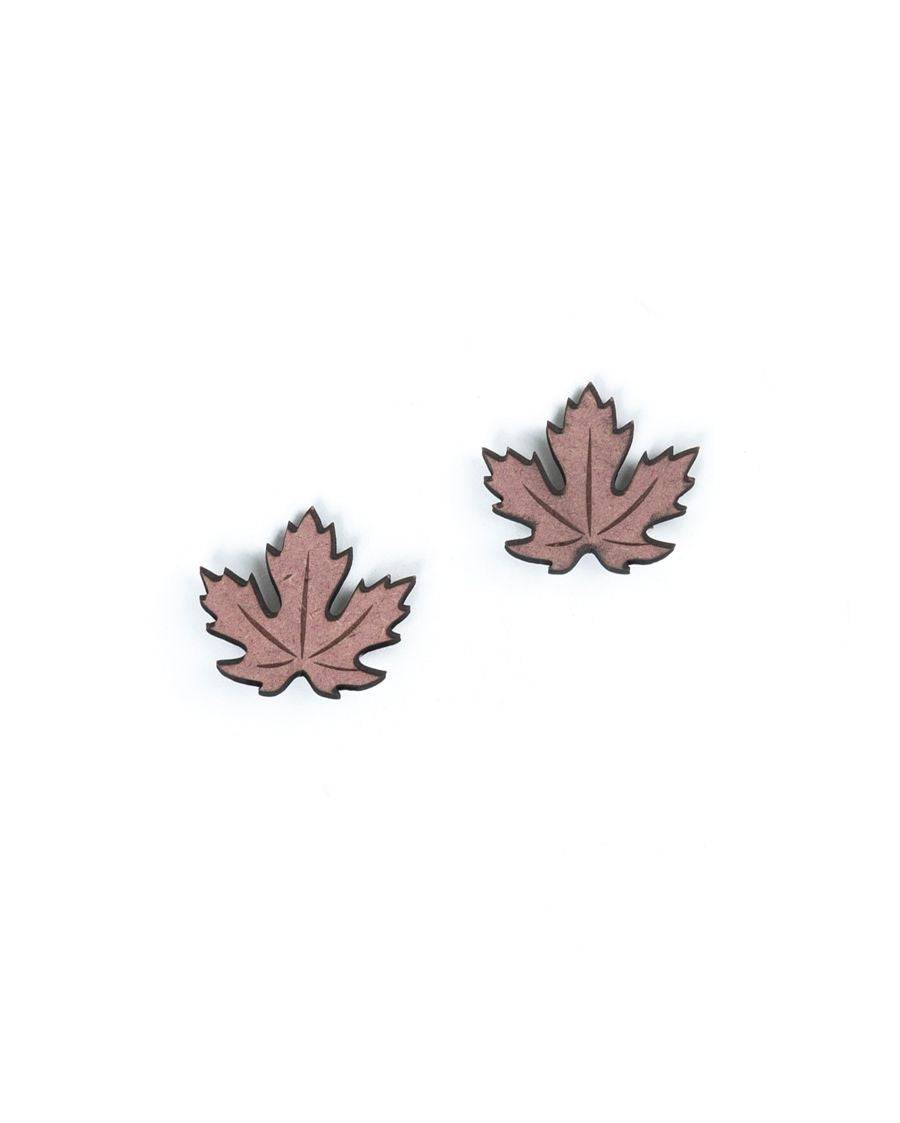 Natural MDF Maple Leaf Fridge Magnet (Set of 2) - India shopping