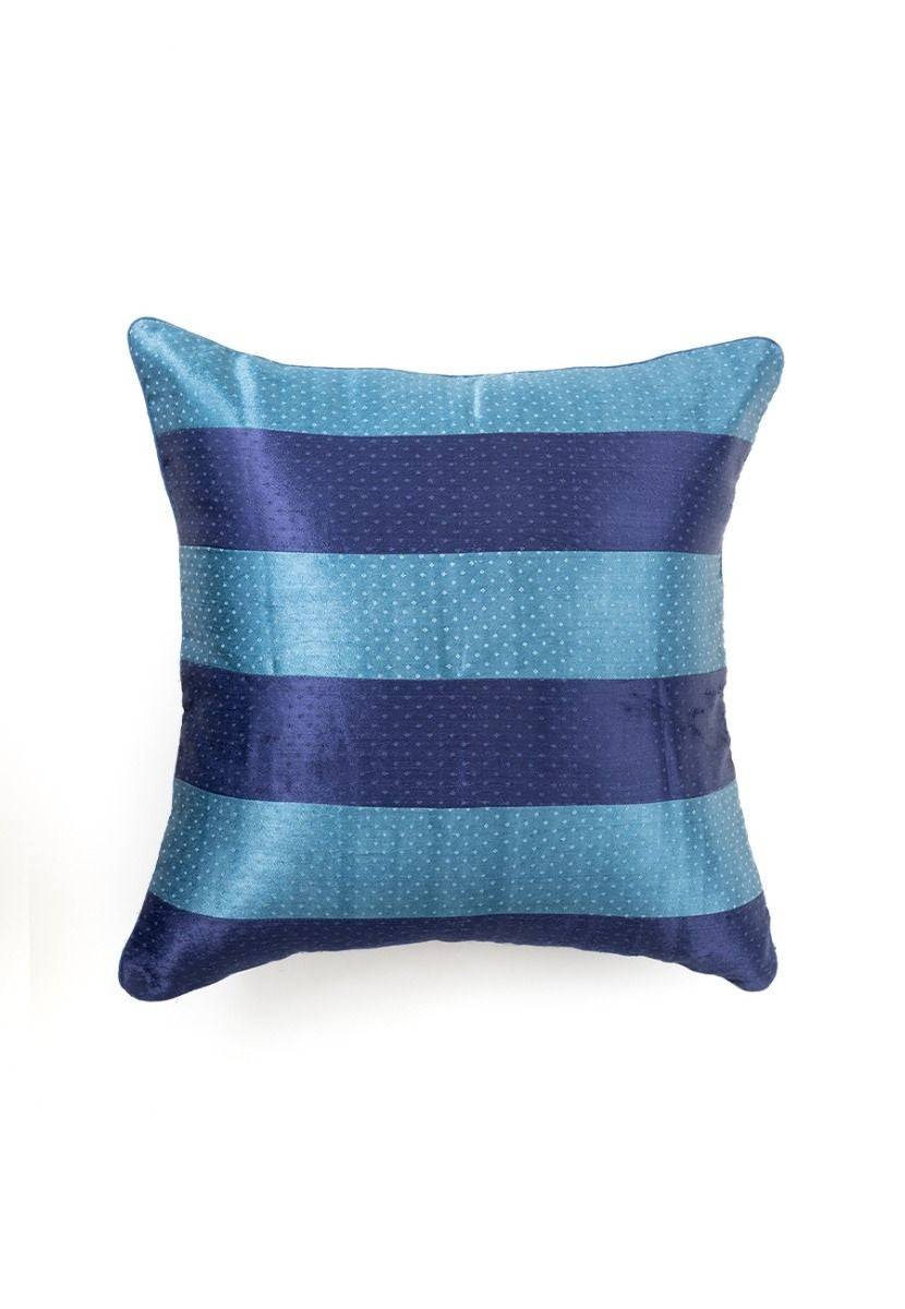Blue Hand-Woven Cushion Cover - India shopping
