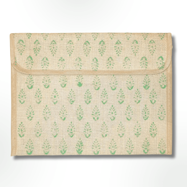 Ekobae Jute Handblock Print Document Envelope - India shopping