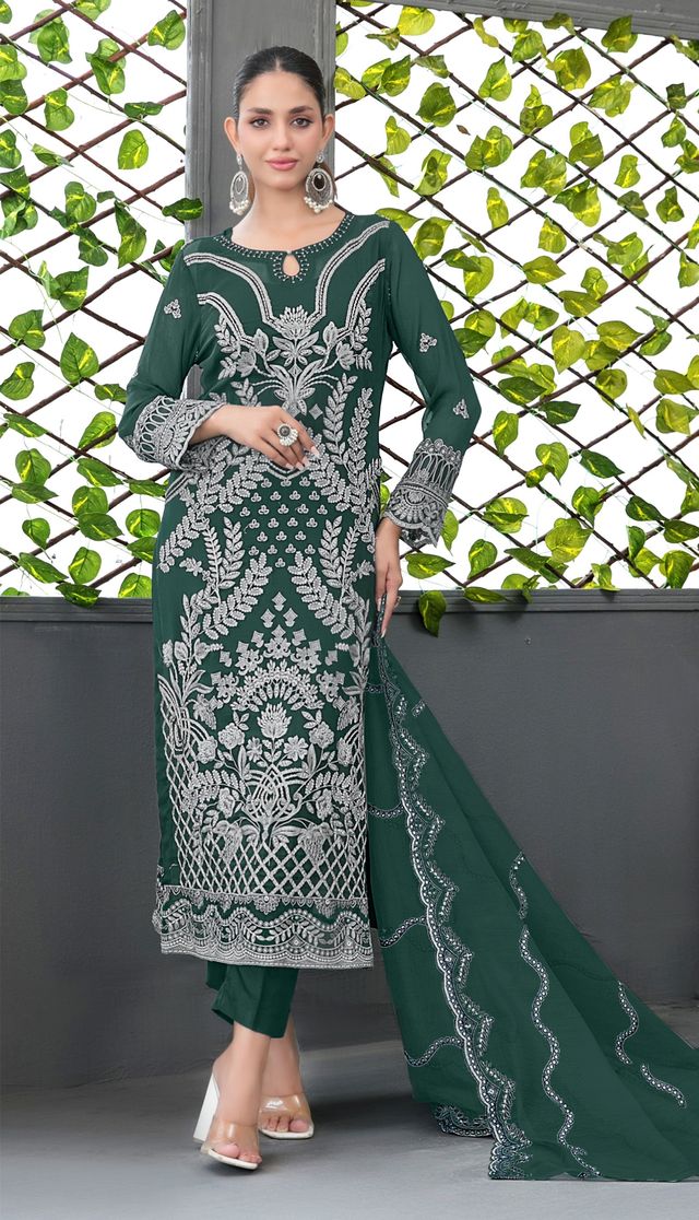 Designer Suit With Embroidery Work | Ready To Wear