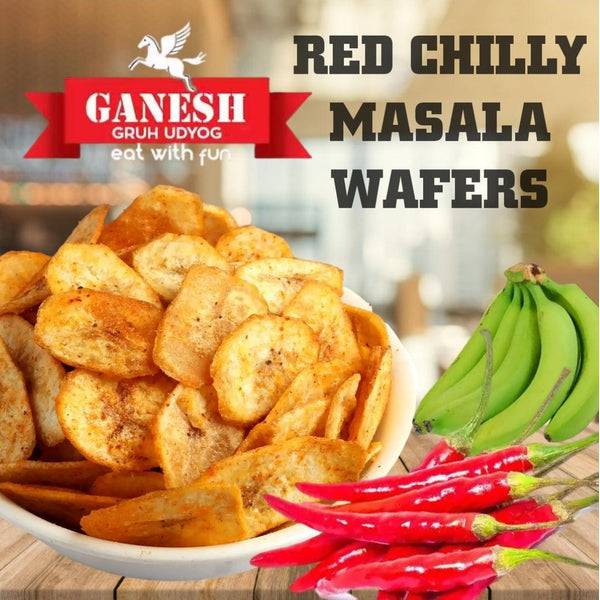 Ganesh Gruh Udyog Kela Waffer Red Chilli - 180 gms - India shopping