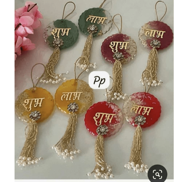 Resin Shubh Labh Hanging | Set of 2 - India shopping