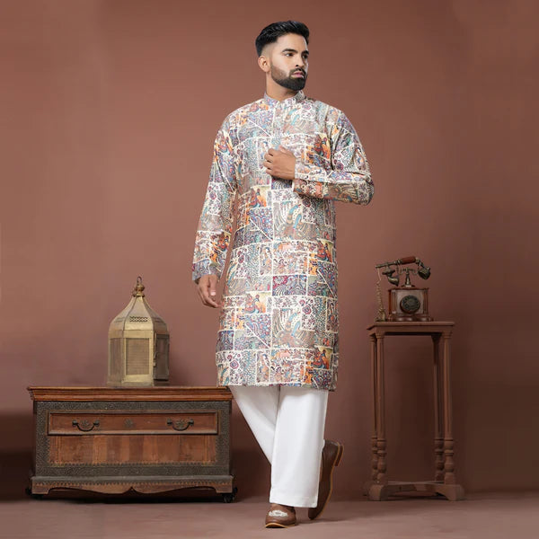 Meraki Ethnic Kalamkari Tapestry Kurta Pajama | Ready To Wear