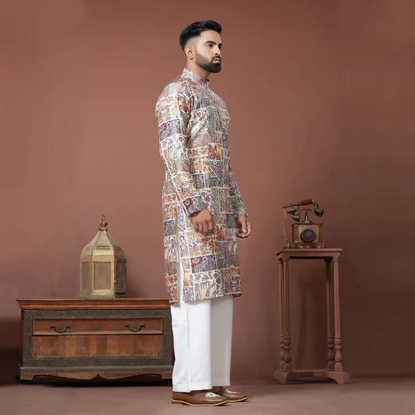 Meraki Ethnic Kalamkari Tapestry Kurta Pajama | Ready To Wear