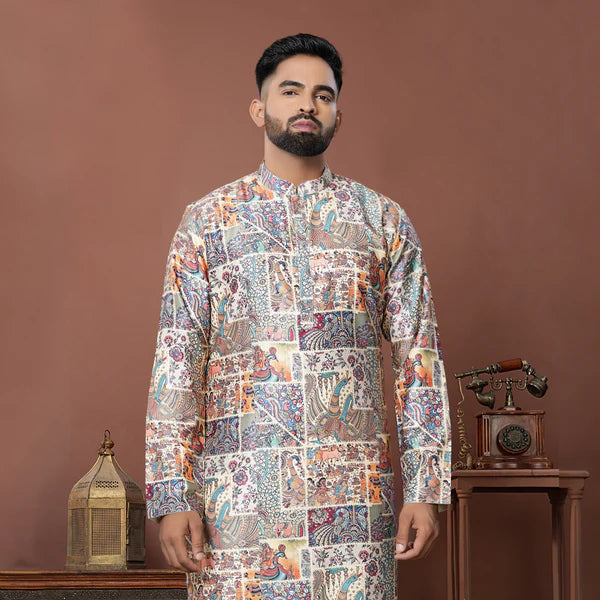 Meraki Ethnic Kalamkari Tapestry Kurta Pajama | Ready To Wear