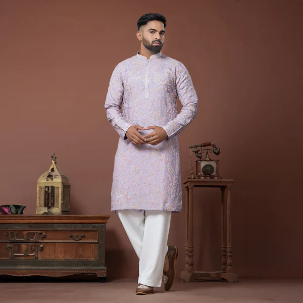 Meraki Ethnic Lilac Whisper Kurta Pajama | Ready To Wear