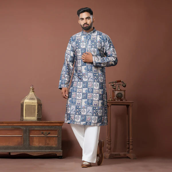 Meraki Ethnic Maharaja Print Kurta Pajama | Ready To Wear