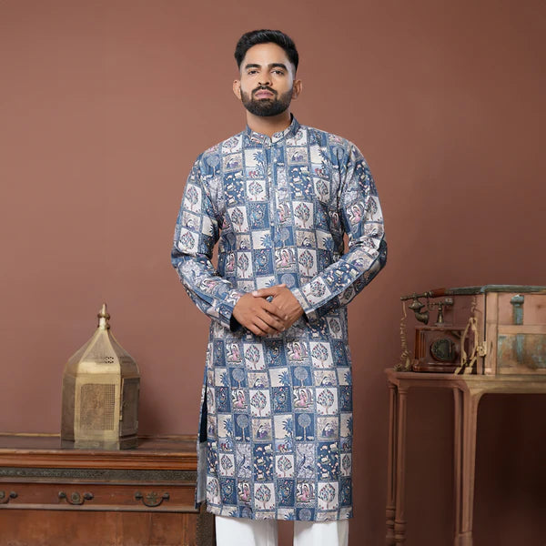 Meraki Ethnic Maharaja Print Kurta Pajama | Ready To Wear