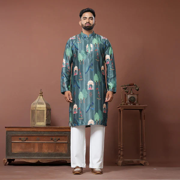 Meraki Ethnic Pichwai Heritage Kurta | Ready To Wear