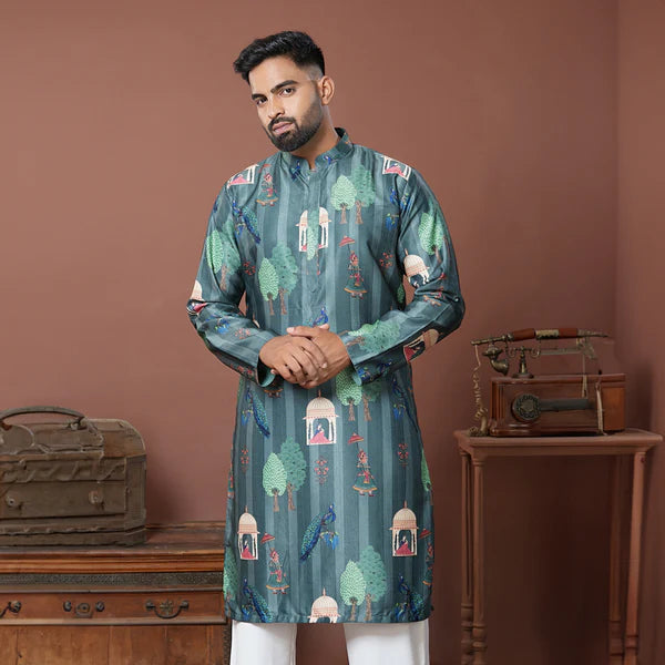 Meraki Ethnic Pichwai Heritage Kurta | Ready To Wear