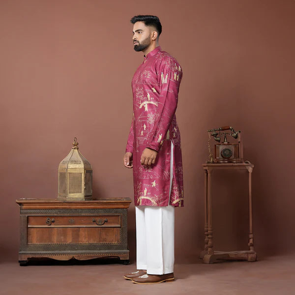 Meraki Ethnic Sanskriti Maroon Kurta | Ready To Wear