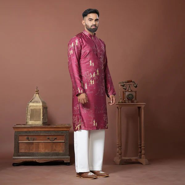 Meraki Ethnic Sanskriti Maroon Kurta | Ready To Wear