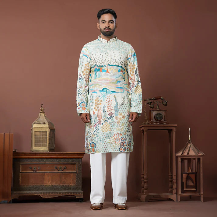 Meraki Ethnic Vrindavan Serenity Kurta Pajama | Ready To Wear