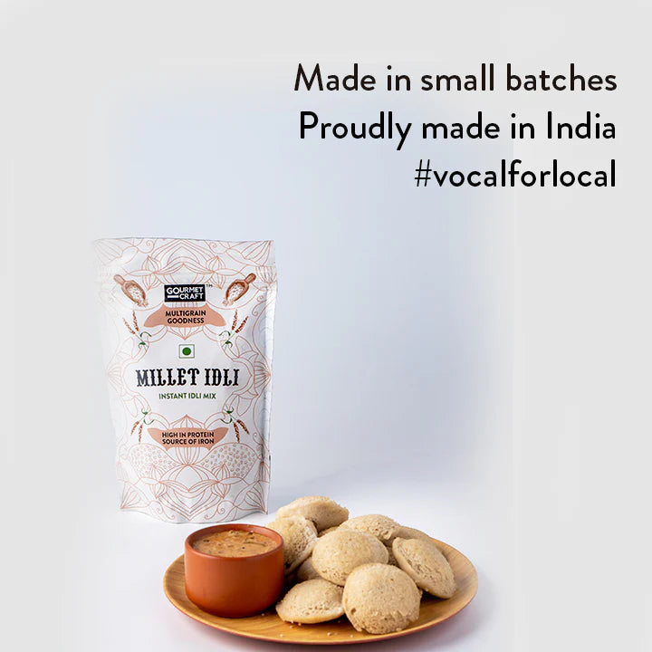 Gourmet Craft Millet Idli Mix & Instant Peanut Chutney Combo (250gm and 150gm)