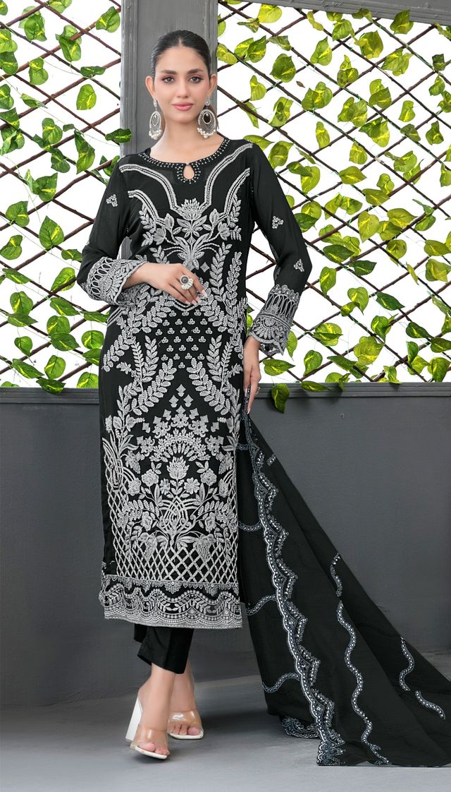 Designer Suit With Embroidery Work | Ready To Wear