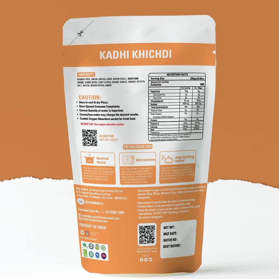 Fresh O Need Gujarati Kadhi Khichadi - Ready To Eat 250 gms