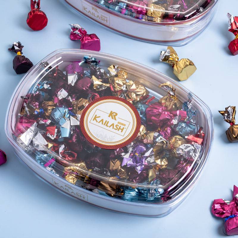 Kailash Sweets & Snacks Oval Acrylic Chocolate Box - 500 gms - India shopping