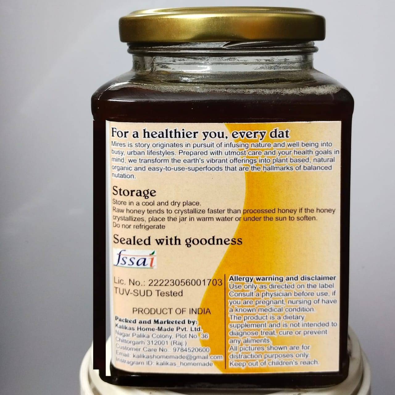 Kalika's Homemade Raw Honey 500 gms - India shopping