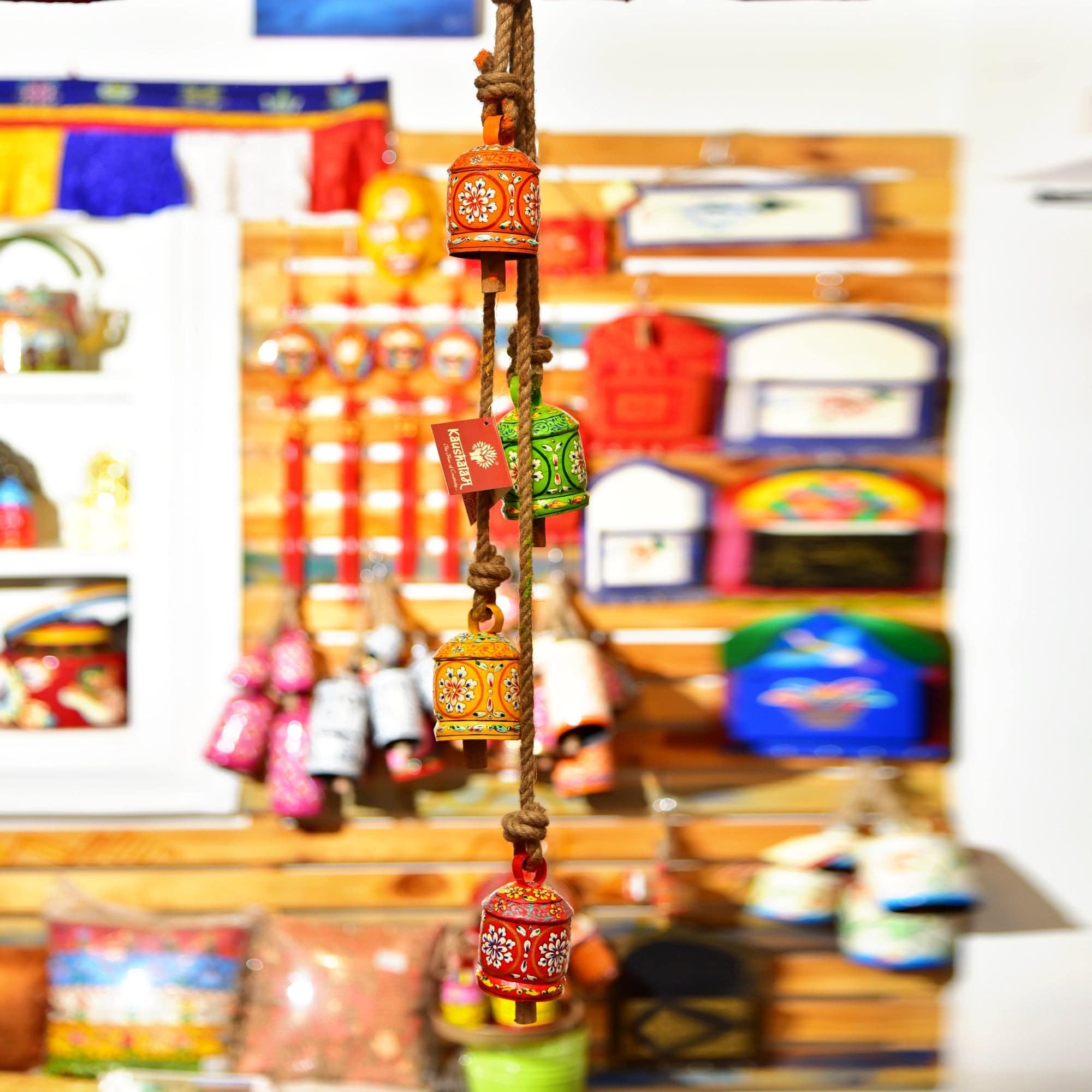 Cow Bell cluster of 4 BELLS - India shopping