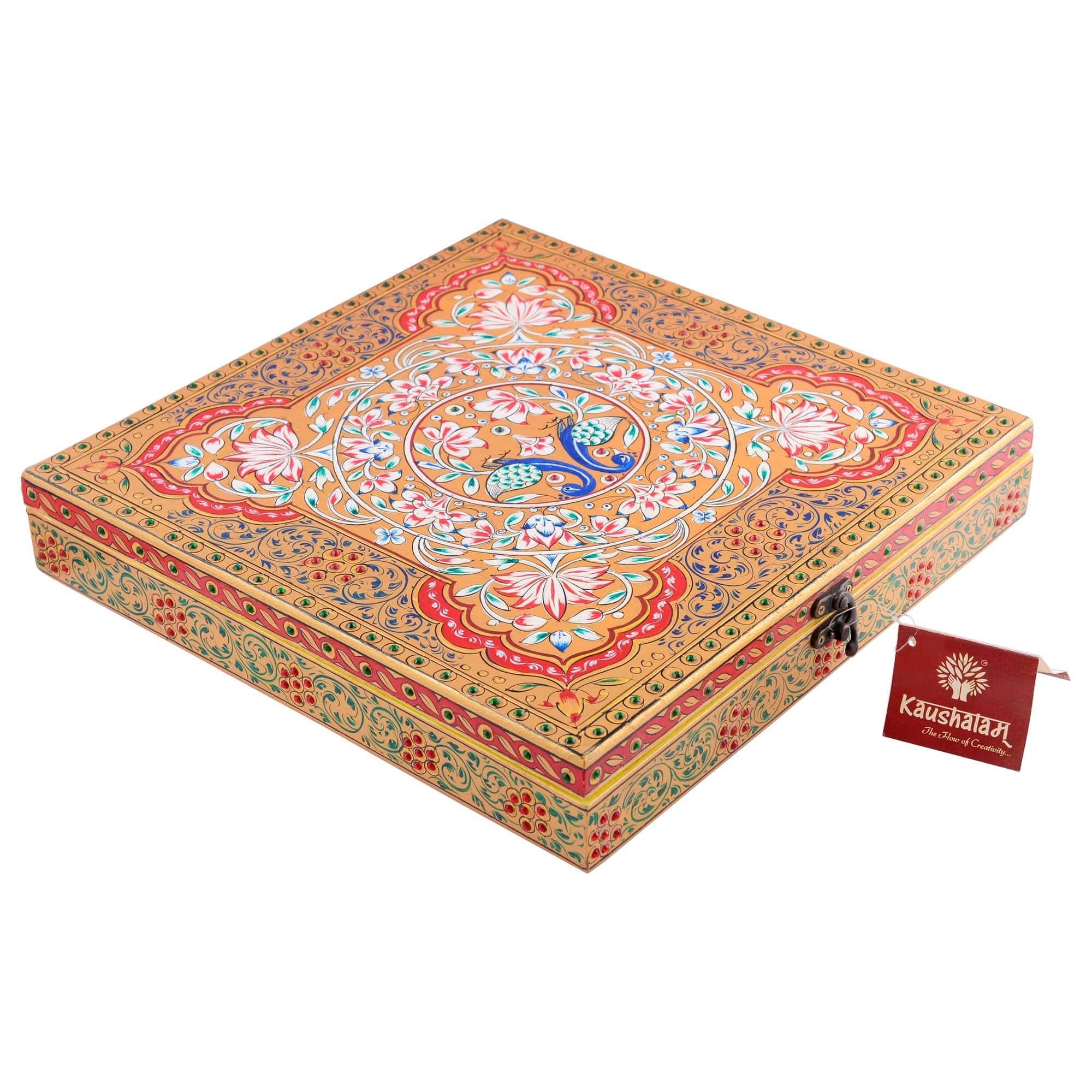 Hand painted Jewelry box: Peacock - India shopping