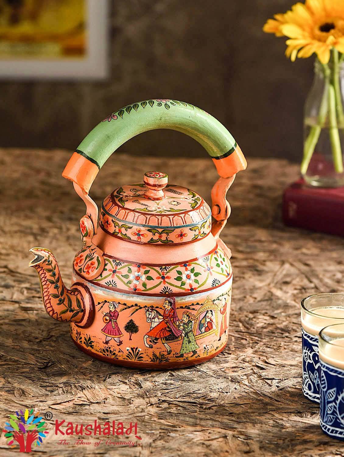 Hand Painted Kettle : The Indian Wedding - India shopping